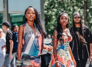 Love Island USA Stars Olandria and Chelley Step Out in Colorful Gianni Versace and Theophilio Dresses in New York City