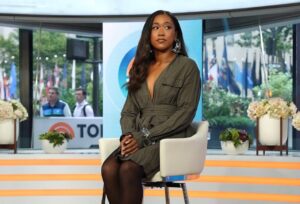 Naomi Osaka Stuns in Full Olive Green Ferragamo Look with Alexis Bittar Jewelry on the Today Show