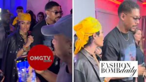 Fashion Bomb Couple: Teyana Taylor Steps out in All Black with Beau Aaron Pierre at her “Escape Room” Album Release Party