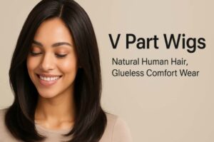 V Part Wigs: Natural Human Hair, Glueless Comfort Wear
