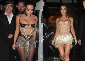 Kim Kardashian Stuns in Two Sheer Dilara Findikoglu Looks During a Night Out in London