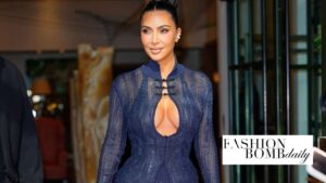 Kim Kardashian Stuns in a Midnight Blue Christian Dior SS99 by John Galliano Look in New York