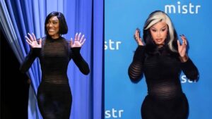 Who Wore It Better? A’ja Wilson and Cardi B Both Captured in a Black Vintage-Inspired Mugler Dress
