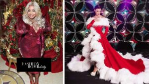 Real Housewives Christmas Fashion: Phaedra Parks Poses in a Red Zhivago Sequins Dress and Bronwyn Newport Celebrates in a Red Christian Siriano Gown