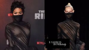 Teyana Taylor Makes a Statement in a Black Ashi Studio Haute Couture Look with Exaggerated Hips at Netflix’s ‘The Rip’ Premiere of RIP
