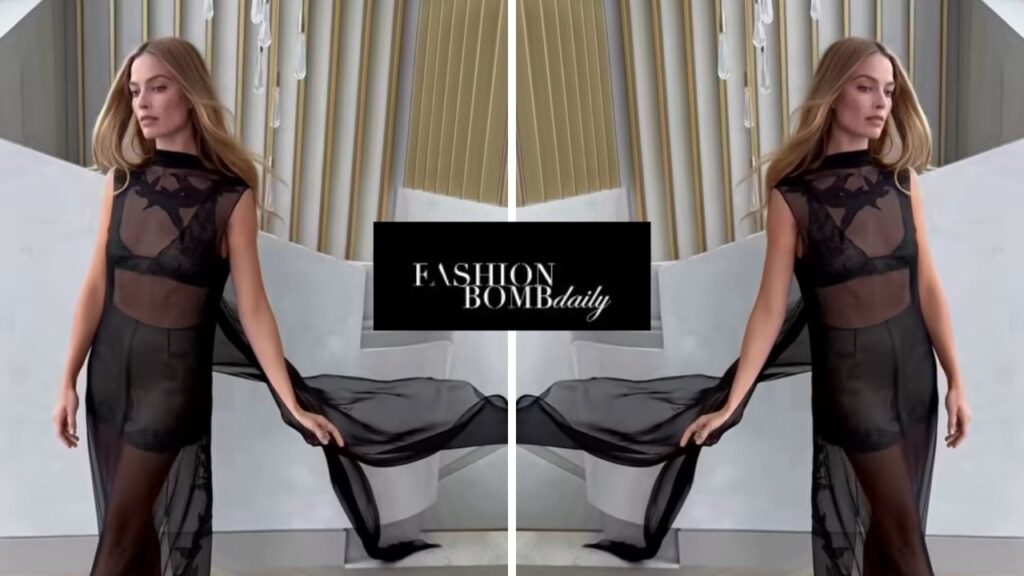 Margot Robbie Turns Up the Drama in Sheer Black Chanel Couture at a Press Event