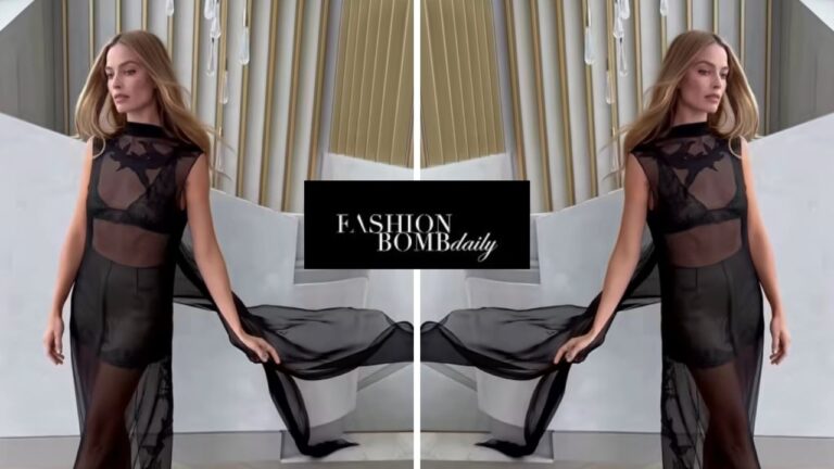 Margot Robbie Turns Up the Drama in Sheer Black Chanel Couture at a Press Event