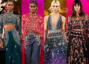 On the Scene at Cucculelli Shaheen’s Electric Cosmos Show at Bowery Ballroom: Gold Beaded Gowns, Emerald Velvet Suits, and Celestial Ombre Dresses