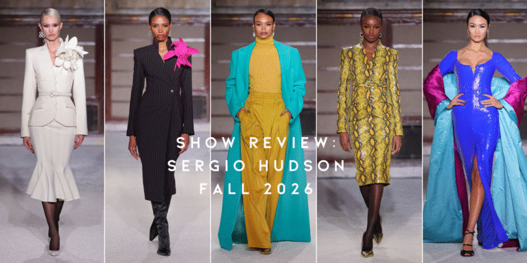 Show Review: Sergio Hudson Marks 10 Years with a Sculpted, Operatic Fall/Winter 2026 Collection at the New York Public Library