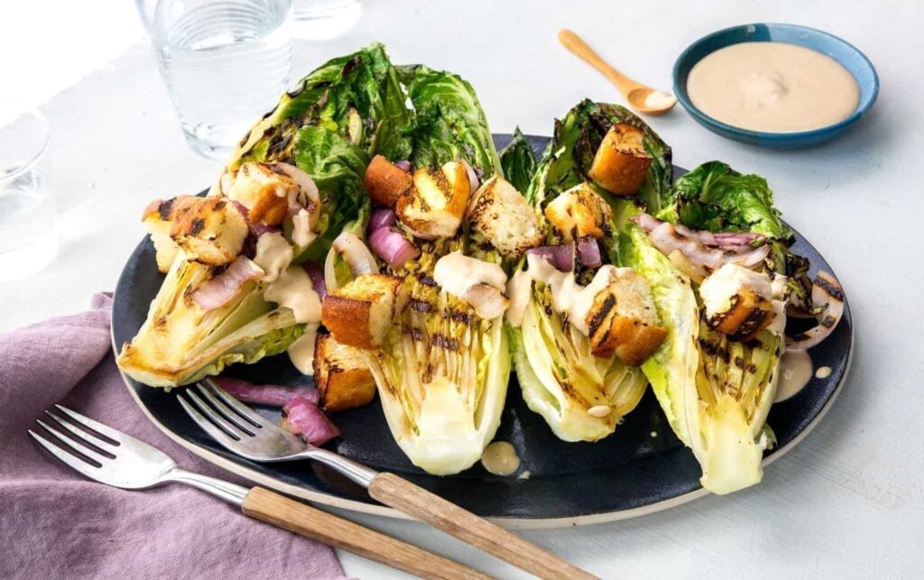 Grilled Caesar Salad With Creamy Dressing