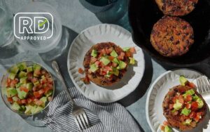Chipotle Black Bean Burgers With Avocado Salsa