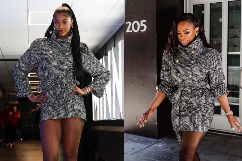 Who Wore it Better? Angel Reese Vs. Kandi in Miss Circle’s Tweed Skirt Set + Find a Link to Purchase!