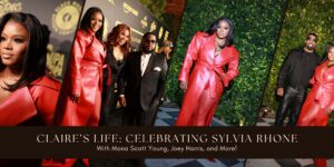 Claire’s Life: Celebrating Sylvia Rhone with Mona Scott Young, Joey Harris, and More in a Red Althea Mink Leather Coat