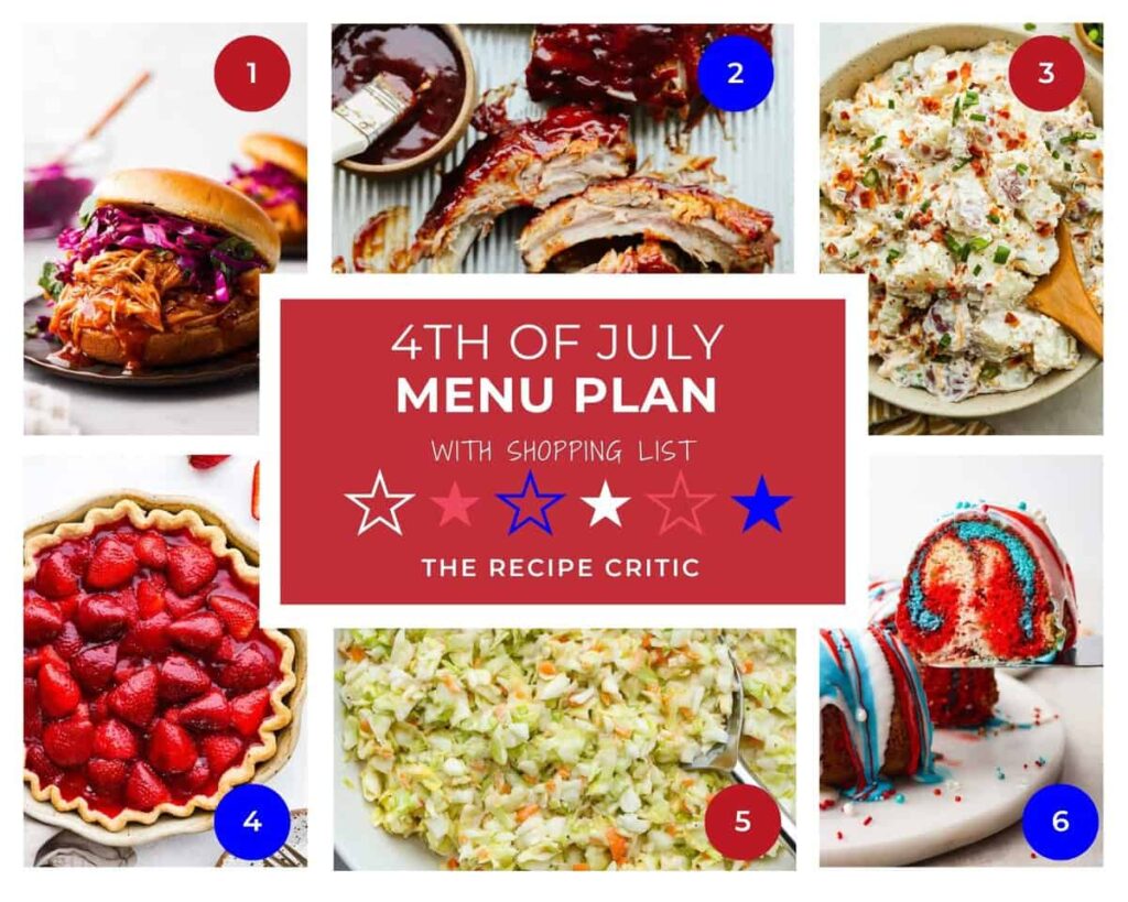 4th of July Menu Plan