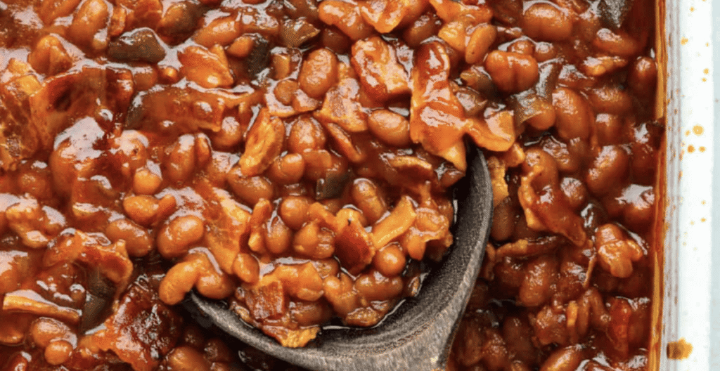 Easy Baked Beans with Bacon and Brown Sugar