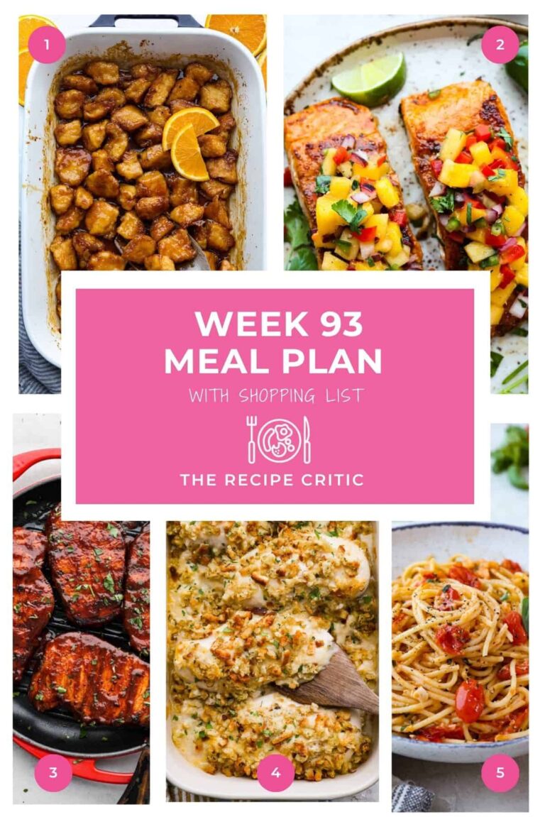 Weekly Meal Plan 93: Easy Dinner Ideas