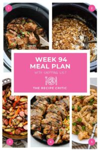 This Week’s Meal Plan for Family Dinners