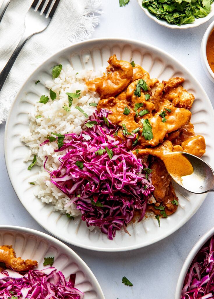 Peanut Chicken with Ginger Slaw Recipe