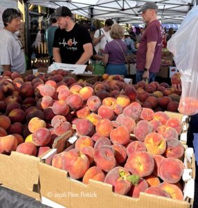 Peaches, Hatch chiles, and…bear…at South Pearl Street Farmers Market