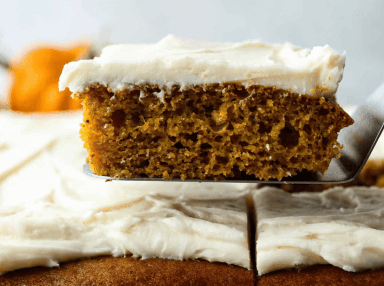 Pumpkin Sheet Cake Bars with Cream Cheese Frosting
