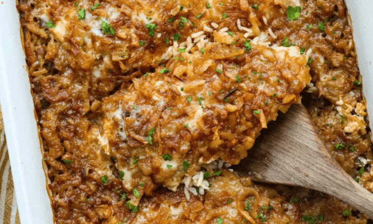 French Onion Chicken and Rice Casserole
