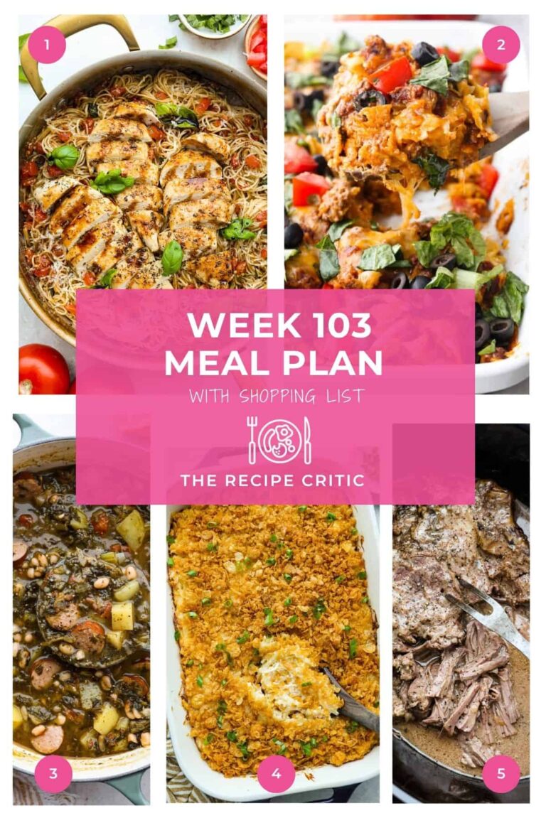 Weekly Meal Plan #103 (5 Easy Family Dinners)