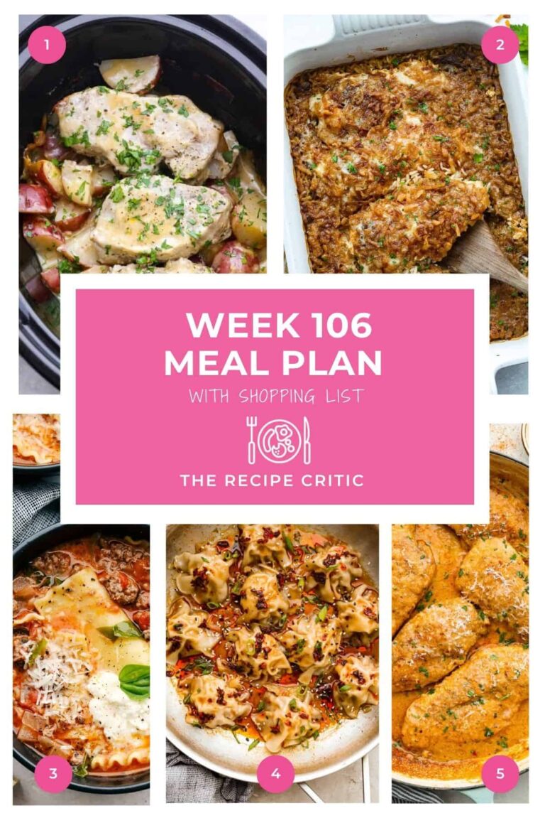 Weekly Meal Plan #106