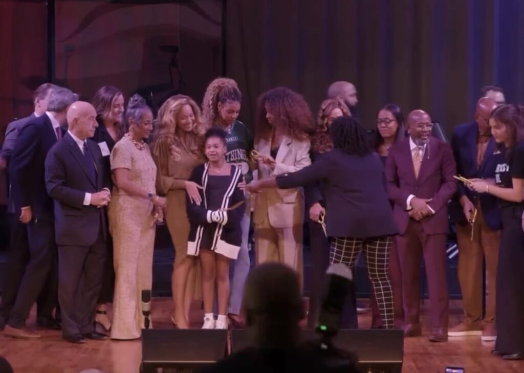 Beyoncé Wore a $598 Et Ochs Antique Moss Matte Jersey Draped Midi Dress to the Knowles-Rowland House Opening in Houston