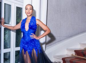 Kerry Washington Wore a Blue Feather Georges Chakra Fall 2026 Couture Dress to the Animales Premiere in Mexico City + Cardi B and Naomi Campbell in Georges Chakra