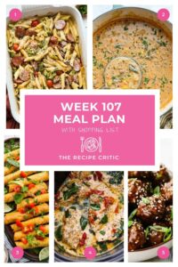 Weekly Meal Plan #107