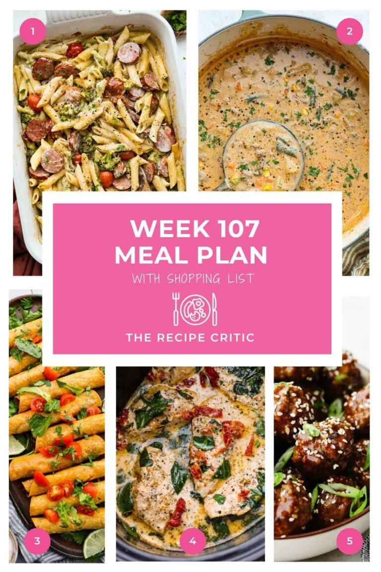 Weekly Meal Plan #107