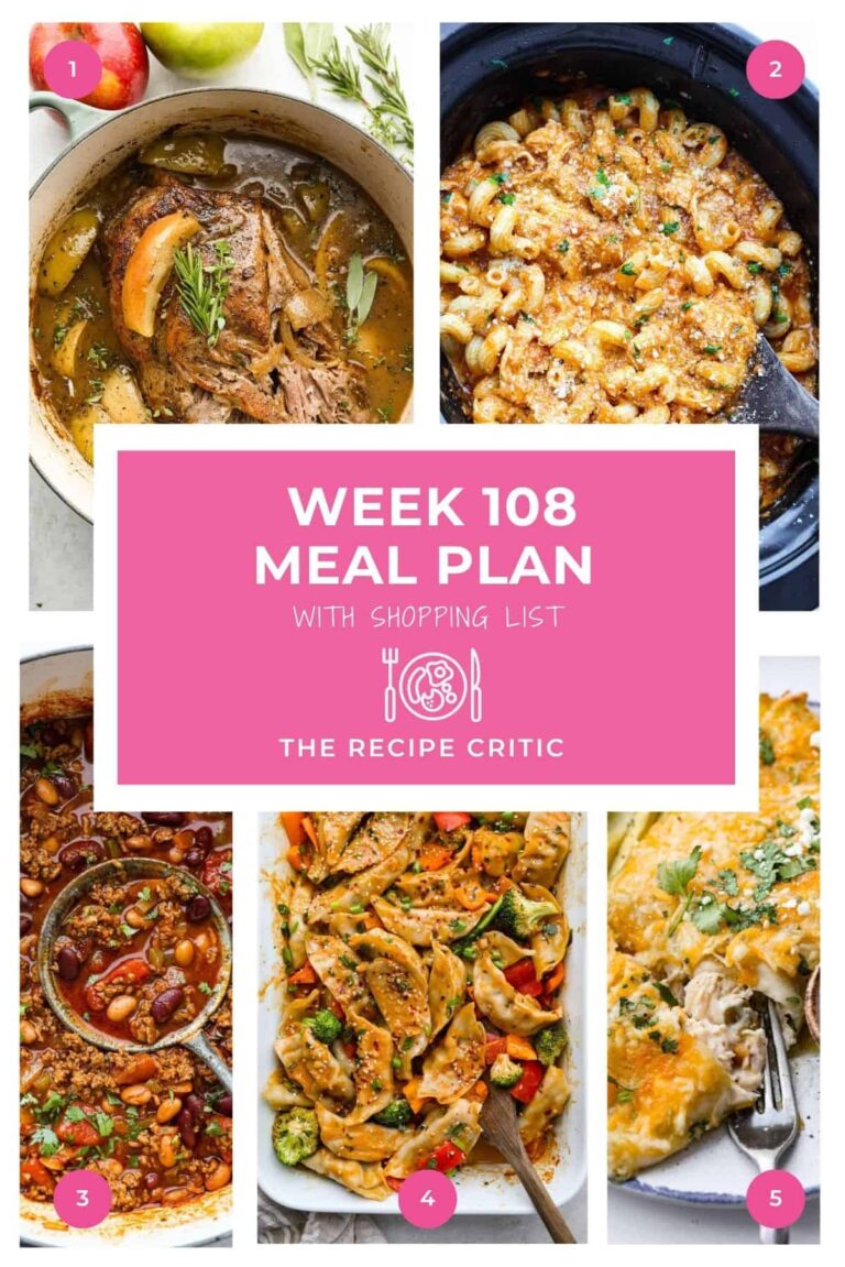 Weekly Meal Plan #108