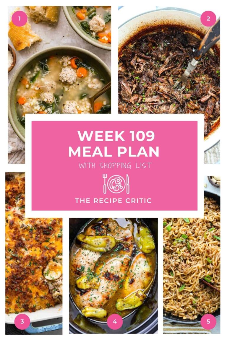 Weekly Meal Plan #109
