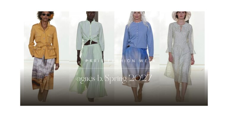 agnès b. Spring/Summer 2027: Scenic Prints, Pink Leather, and Belted Denim Safari Suits at Paris Fashion Week