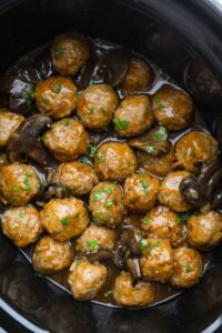 Slow Cooker Salisbury Steak Meatballs